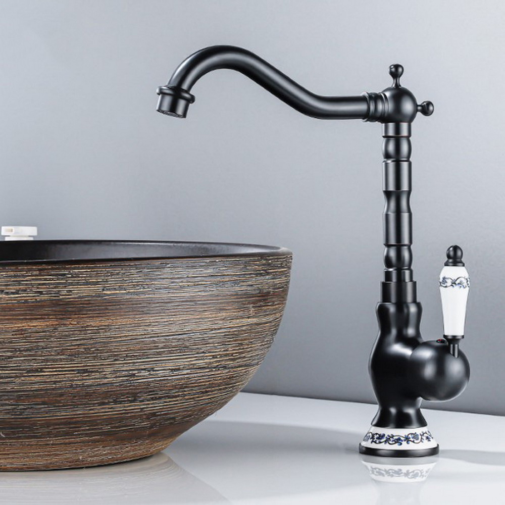 Basin Mixer Tap - Czarna, olejowana mosiężna bateria umywalkowa do