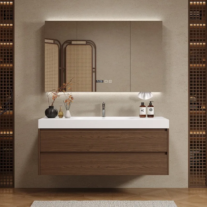 Home Bathroom Vanity Combo - Drewniane przegrody, szafka łazienkowa, luksusowy, nowoczesny