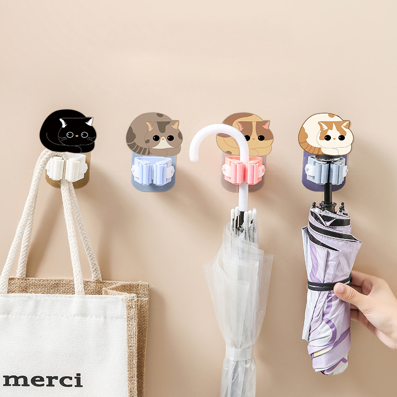 Home Edit Bathroom Storage - 3/4 szt. Uchwyt na mopa samoprzylepny