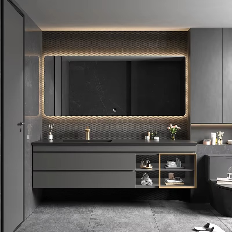 Home Bathroom Vanity Combo - Klasyczne nordyckie oświetlenie, lustro do szafki